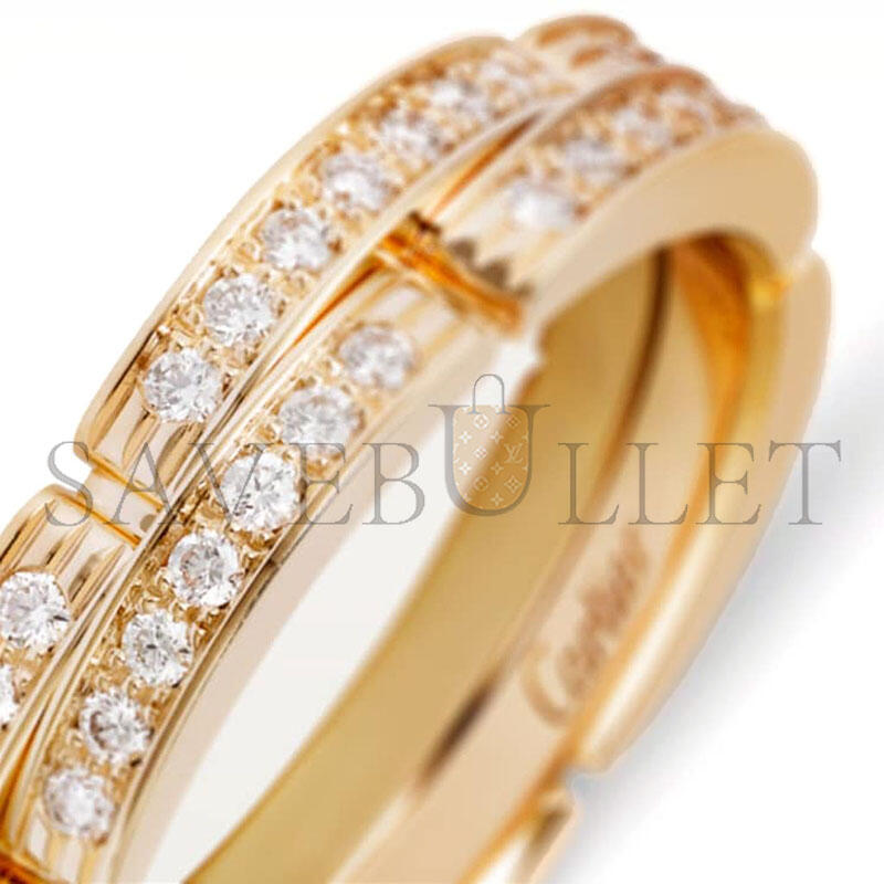 CARTIER MAILLON PANTHÈRE WEDDING BAND, DOUBLE ROW, HALF-PAVED B4216000